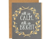 All Is Calm, All Is Bright Illustrated Card//1canoe2
