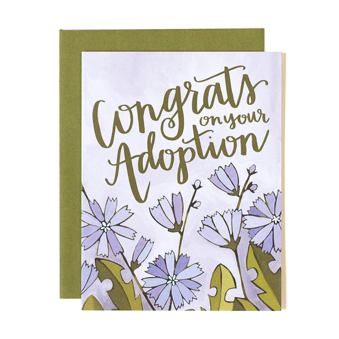 Congrats On Your Adoption Illustrated Card // 1canoe2 | Etsy