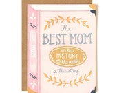The Best Mom in the History of the World Illustrated Card // 1canoe2 // Mother's Day Card