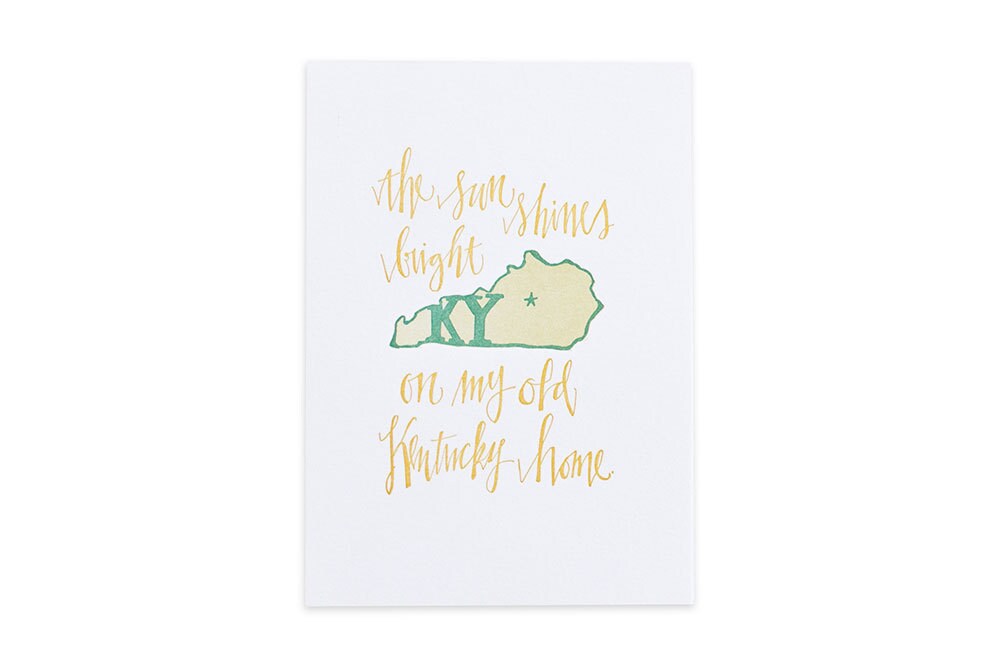 Kentucky Letterpress State Print // 1canoe2 // Hand Illustrated