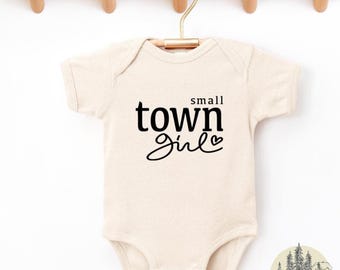 Body adorable para bebé niña, estilo "chica de pueblo", regalo moderno para baby shower, conjunto para vacaciones en un pueblo pequeño.