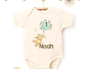 Body personalizzato per il primo compleanno, simpatico body con orsetto Winnie the Pooh per il primo compleanno, maglietta per il compleanno del bambino, regalo personalizzato per il primo anno, maglietta divertente per compiere un anno con Winnie the Pooh