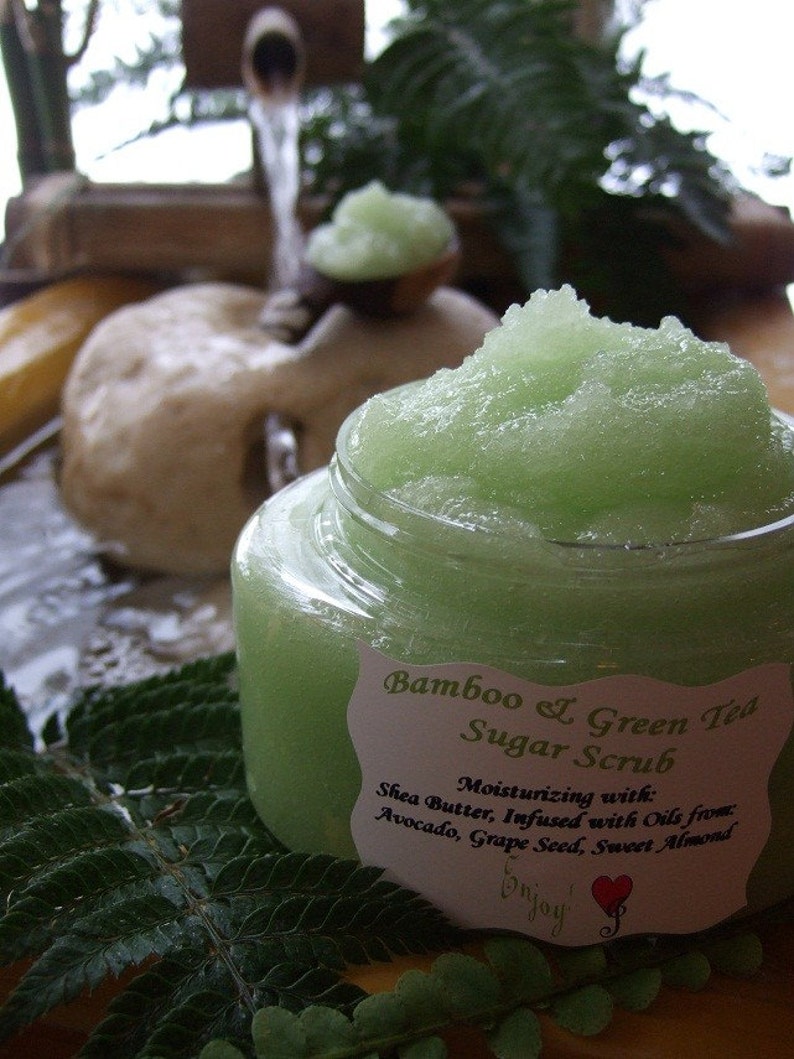 SHEA BUTTER SUGAR Scrub Large 8 oz Tub with Avocado / Sweet Almond Oil You Choose Your Own Scent image 1