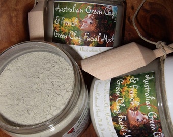 AUSTRALIAN and FRENCH GREEN Clays with Goats Milk & Honey Powder / Fresh Ground Oatmeal