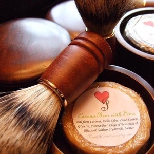 MEN'S HARDWOOD Shaving Kit with SHAVING Soap with Rhassoul and Bentonite Clays image 3