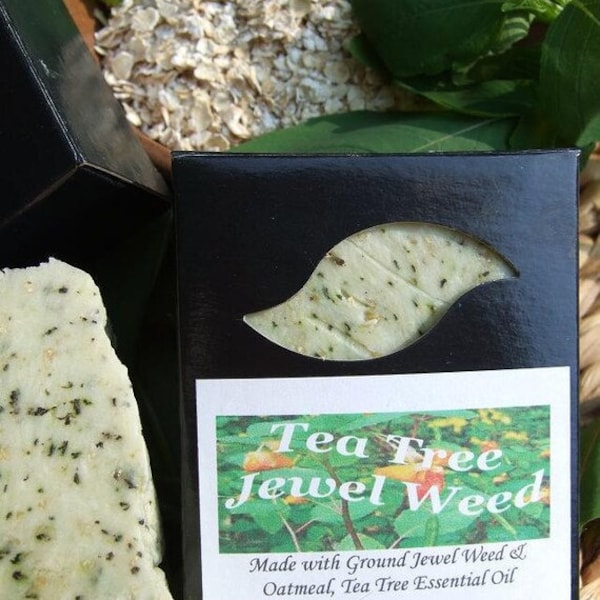 JEWEL WEED Tea Tree Essential oil Soap with Ground OATMEAL Helps Aid in Relief of Poison Ivy