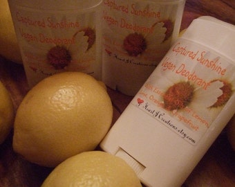 Vegan Deodorant CAPTURED SUNSHINE All Essential Oils of Lemon Lime Orange and Grapefruit