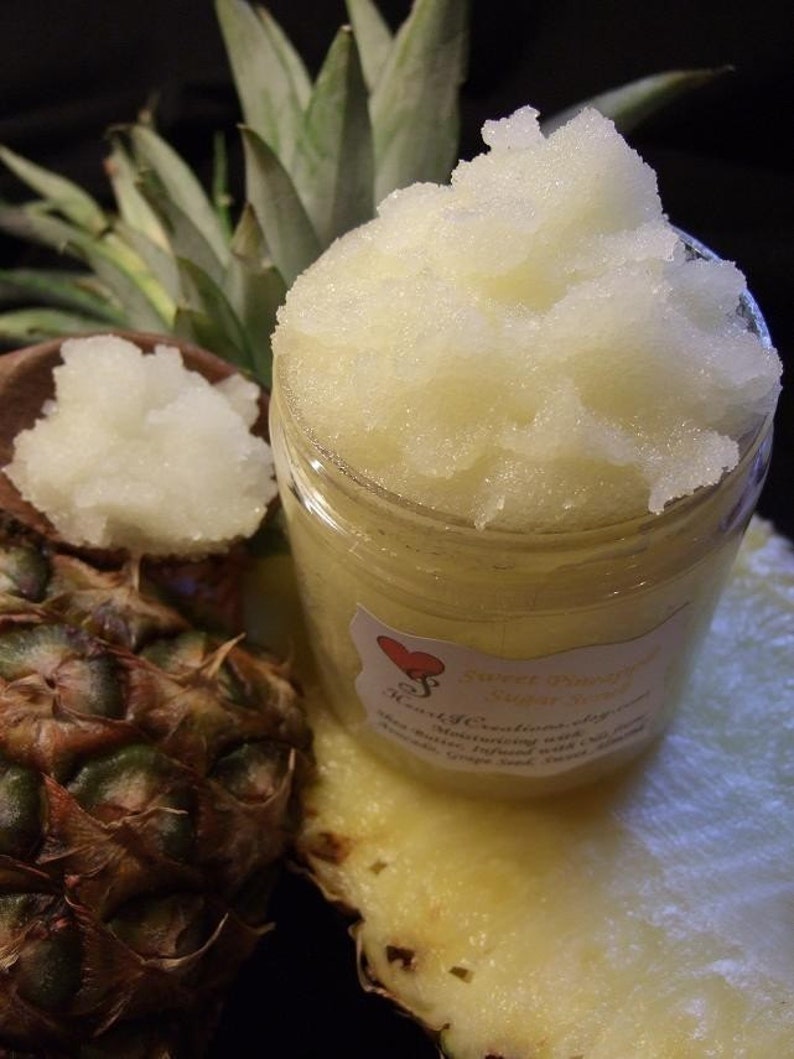 SHEA BUTTER SUGAR Scrub Large 8 oz Tub with Avocado / Sweet Almond Oil You Choose Your Own Scent image 4