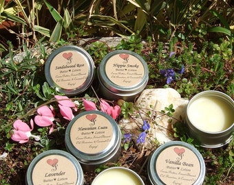 BEESWAX  BUTTER LOTION / Solid Perfume  with Cocoa Butter Sweet Almond and Coconut Oils