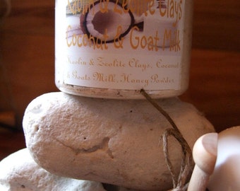 KAOLIN and ZEOLITE CLAYS Coconut and Goats Milk Facial Mask