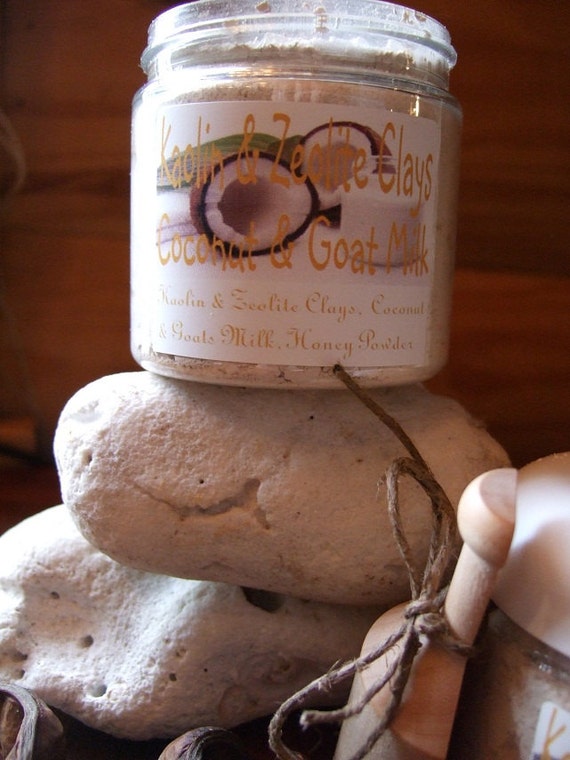 KAOLIN and ZEOLITE CLAYS Coconut and Goats Milk Facial Mask Etsy