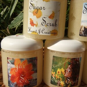 SHEA BUTTER SUGAR Scrub Large 8 oz Tub with Avocado / Sweet Almond Oil You Choose Your Own Scent image 5