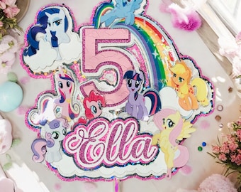 Topper de pastel inspirado en mi pequeño pony.
