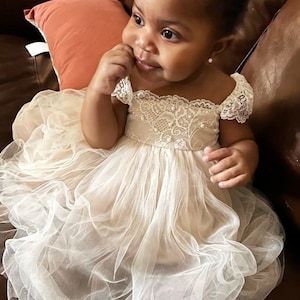 Taupe flower girl dress sale
