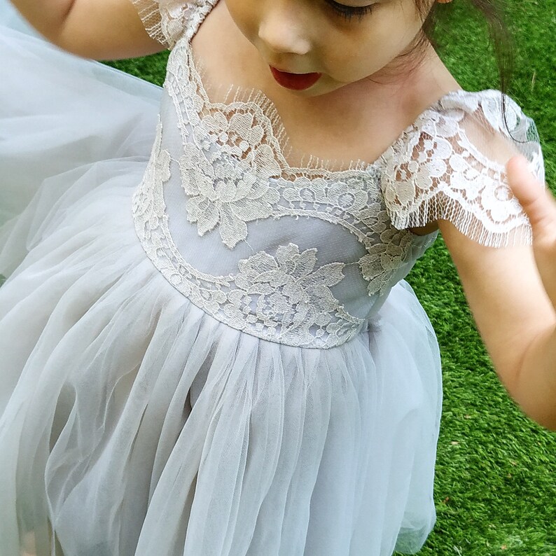 light grey flower girl dresses