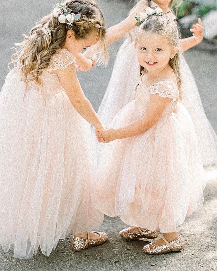 Etsy blush flower girl dress discount
