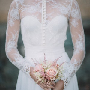 Turtle Neck Bridal Lace Top Ivory White Long Sleeve Wedding Bolero Jacket Boleros Plus Size Sized Tops Topper Cover Up High Neck Mock Neck