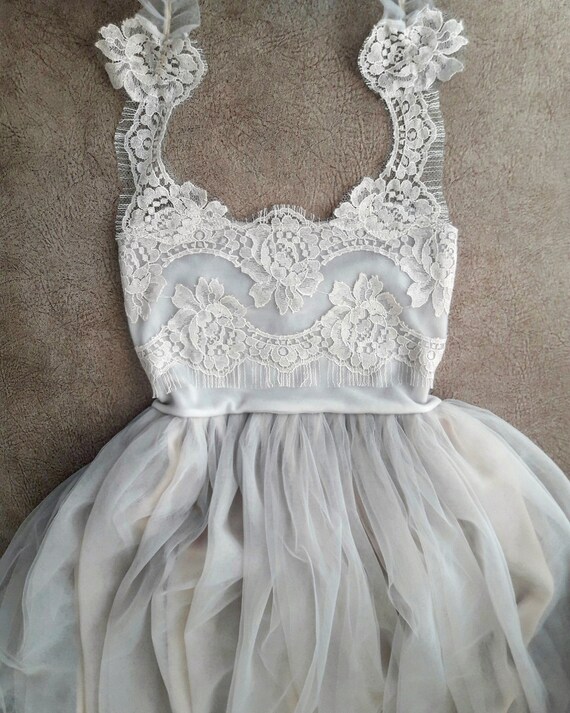 light grey flower girl dresses