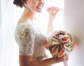 Ballade del Vientre WHITE  bridal lace top white lace blouse white bridal bolero jacket wedding bolero