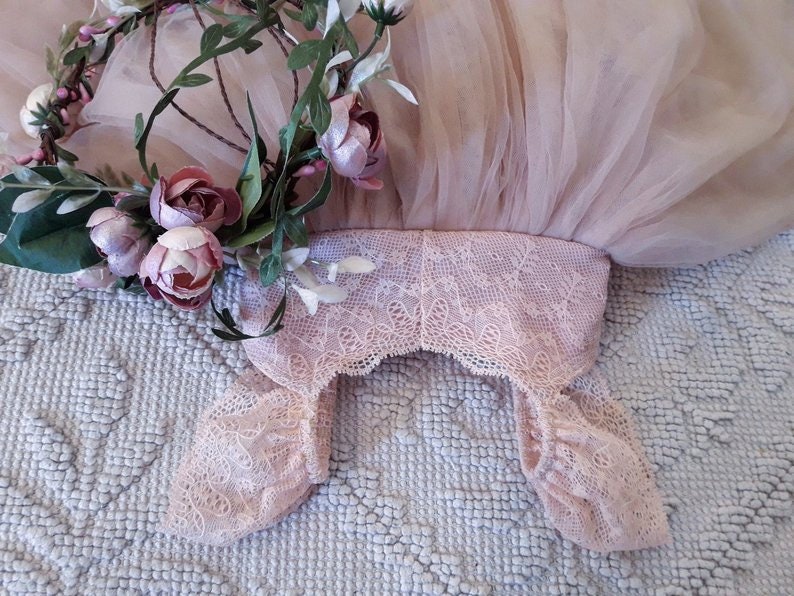 taupe blush flower girl dress