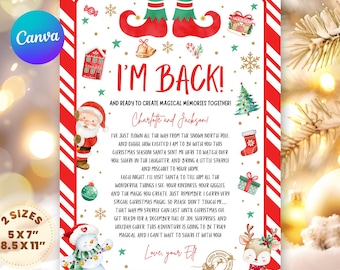Editable Elf Arrival Letter Return Letter Christmas Elf I'm Back Elf Welcome Christmas Elf Letter From Your Elf Printable Template