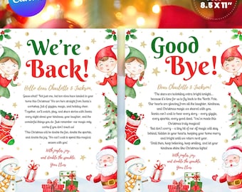 Editable Elf Letter, Elf Arrival letter, Elf Return Letter, Elf I'm Back Christmas Letter, Goodbye elf letter, Canva Template E350