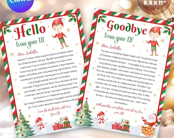 Editable Elf Arrival & Goodbye Letter, First Time Elf Letter, Elf Hello Christmas Letter, Printable Elf Letter (Instant Download) E350