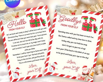 Editable Elf Arrival & Goodbye Letter, First Time Elf Letter, Elf Hello Christmas Letter, Printable Elf Letter (Instant Download) E350