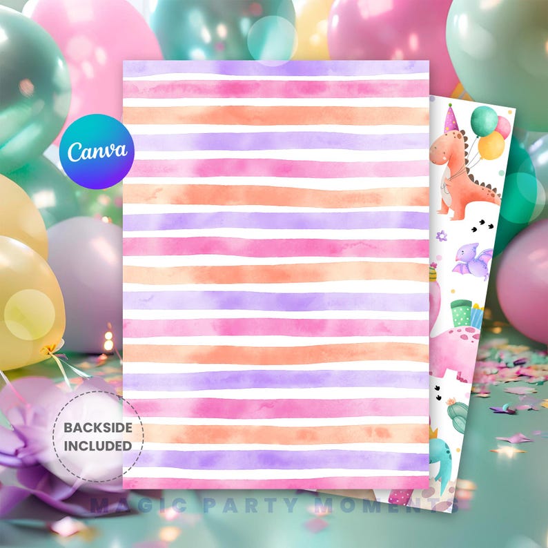 Editable Pastel Dinosaur Birthday Invitation – Three Rex Girl Party ...