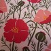 Happy Poppies - Hand printed cotton fabric - Last Piece