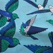 Big Birds Flying - hand printed cotton fabric - half yard
