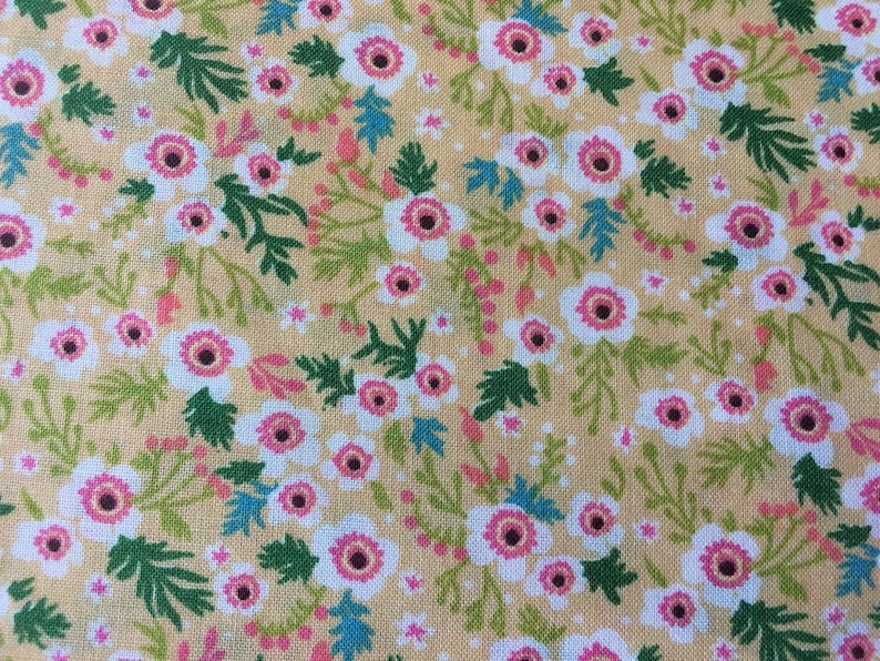 Floral Cotton Lawn Fabric, Pastel Florals, Half Yard, Fabric by the yard, Tiny flowers, Pink, Blue, Grey, Peach image 6