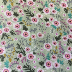 Floral Cotton Lawn Fabric, Pastel Florals, Half Yard, Fabric by the yard, Tiny flowers, Pink, Blue, Grey, Peach image 3