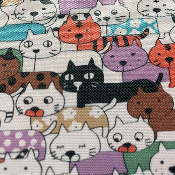 Cat Waterproof Fabric, Waterproof PUL, Extra Wide, 150 cm width, Black Cat, Tabby, Orange,Wet Bag, Diaper Making Supplies, Half Yard