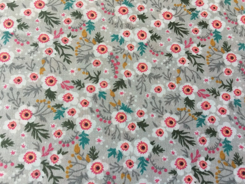 Floral Cotton Lawn Fabric, Pastel Florals, Half Yard, Fabric by the yard, Tiny flowers, Pink, Blue, Grey, Peach image 4