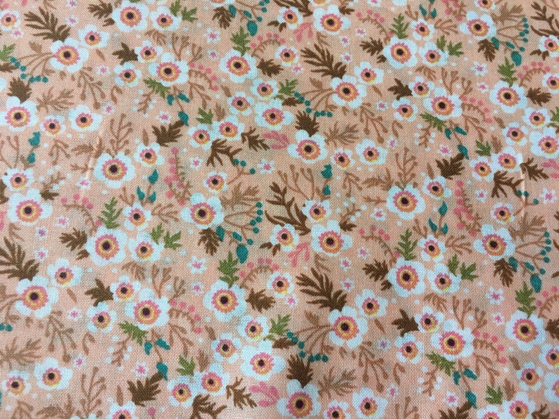 Floral Cotton Lawn Fabric, Pastel Florals, Half Yard, Fabric by the yard, Tiny flowers, Pink, Blue, Grey, Peach image 7