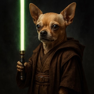 Custom Jedi Warrior Pet Portrait – Your Pet as a Jedi – Digital Download
