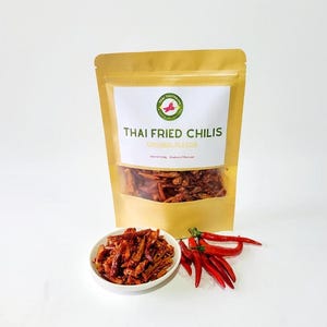 Spicy Sesame Fried Chili Peppers | Thai Snack (150g) | Vegan & Spicy Snack