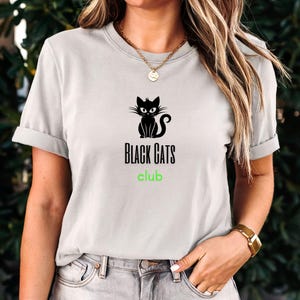 Black Cats Club Shirt, Funny Cat Shirt, Black Cat Mom Tee, Halloween Cat Shirt, Cute Cat Lover Gift, Meow Shirt