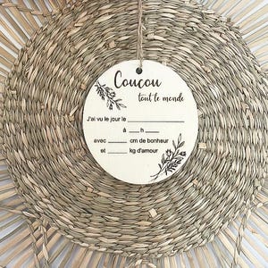 Personalized wooden birth card