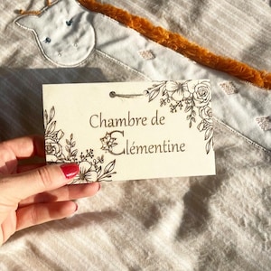 Pancartes personnalisables en bois pour porte de chambre