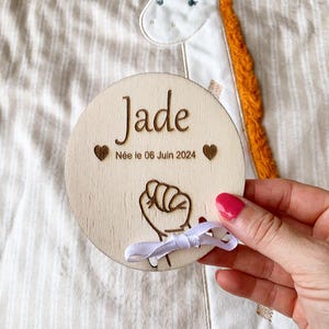 Carte pour bracelet de naissance personnalisable