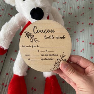 Personalized wooden birth welcome card