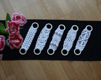 Macrame towel holder tutorial+free knot guide.Boho macrame.BUNDLE for 5 different patterns.Instant download. PDF PATTERN with photos.