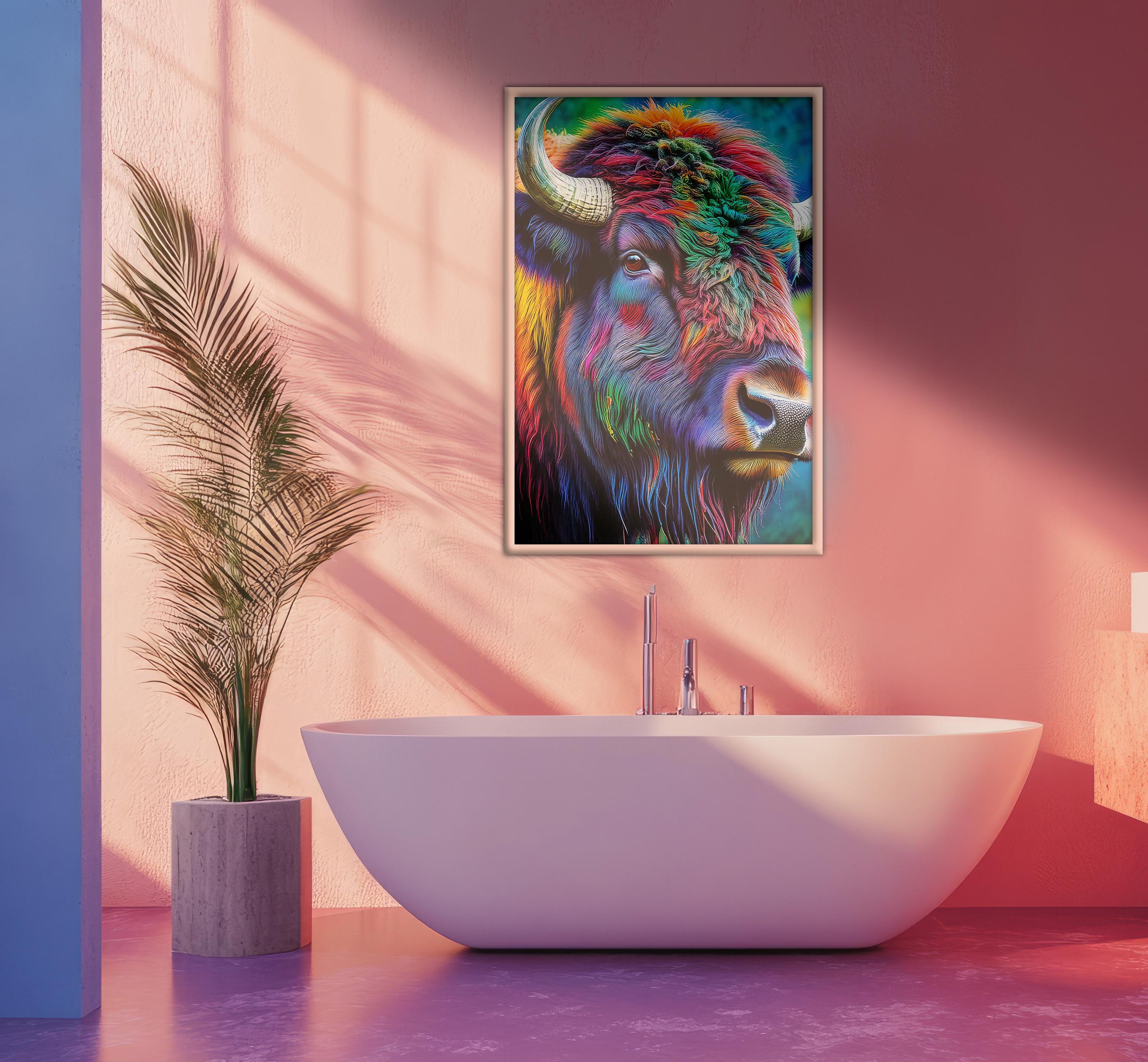 Majestic Bison Wall Art Digital Download - Rustic Western Decor ...