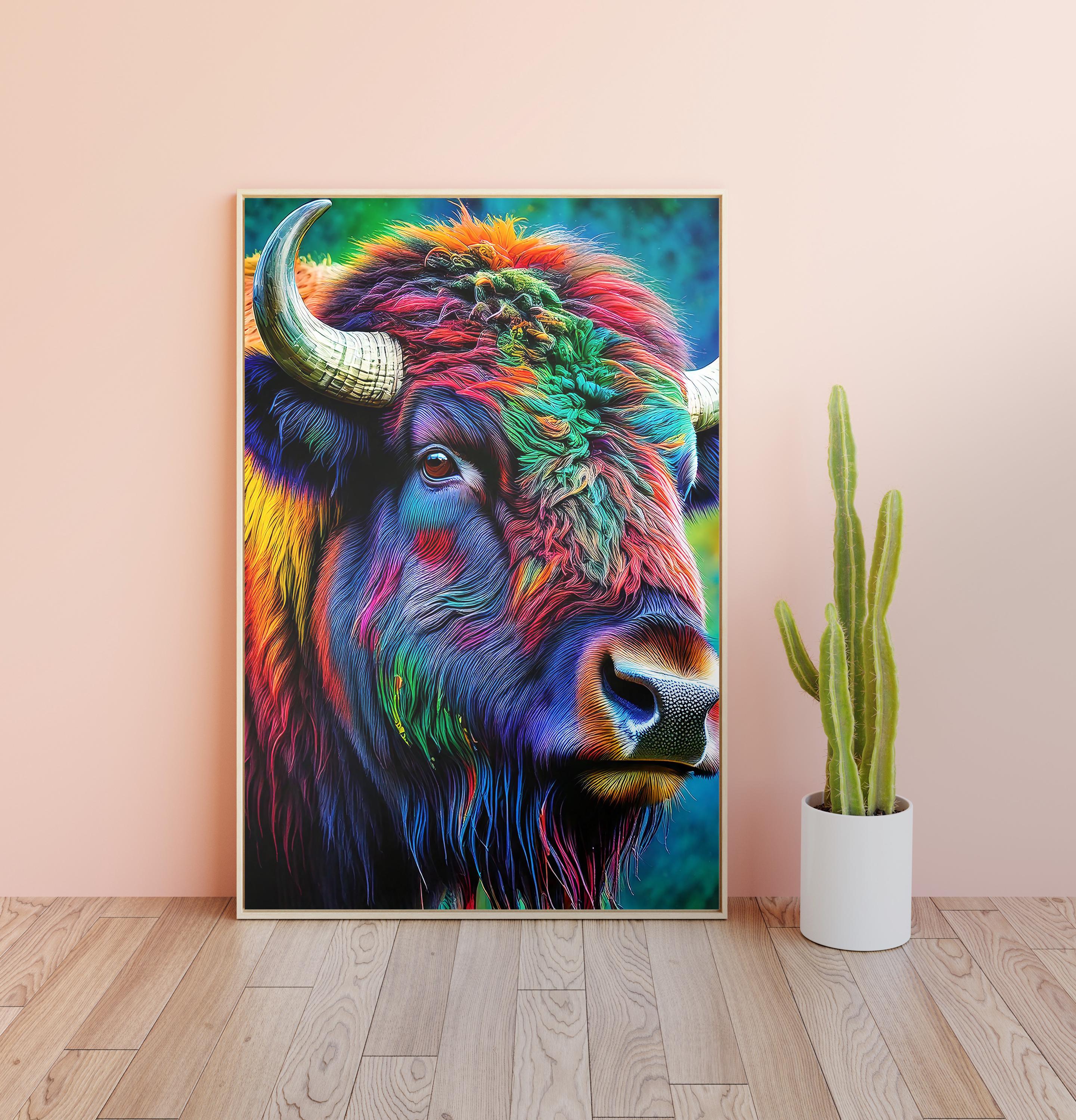 Majestic Bison Wall Art Digital Download - Rustic Western Decor ...