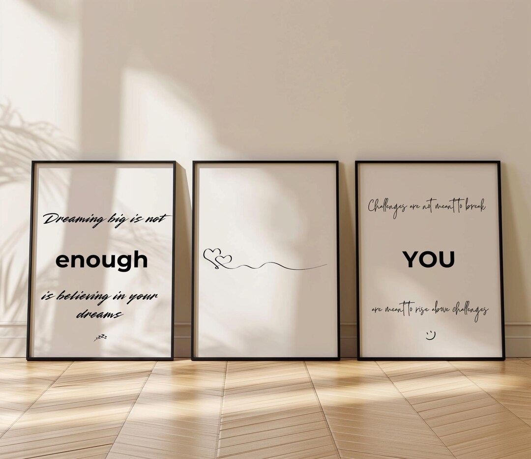 Set of 3 Inspiration Prints - Motivational Wall Art for Home or Office ...