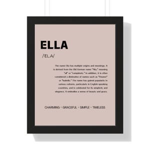 Ella Name Typography Deco - Customizable Wall Art Print for Nursery, Kids Room Decor, Unique Personalized Gift