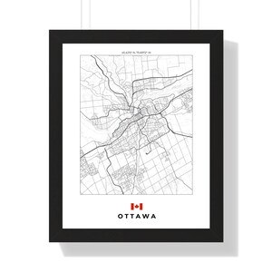 Stadt Karte Ottawa, Kanada Wand Kunst - Digital Download oder Druck - Modernes Wohnaccessoire, einzigartige Geschenkidee, Urban Kunstdruck