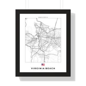 Stadt Karte Virginia Poster - Personalisierte Wandkunst, benutzerdefinierte Zustandkarte, Virginia Hausgeschenk, Malerisches & historisches Kunstwerk für Wohnzimmer oder Büro